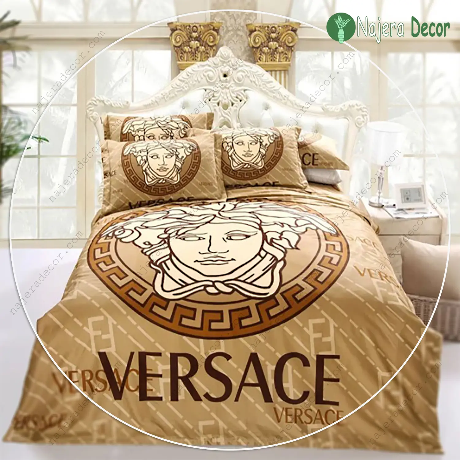 Versace logo luxury brand high-end bedding set home decor